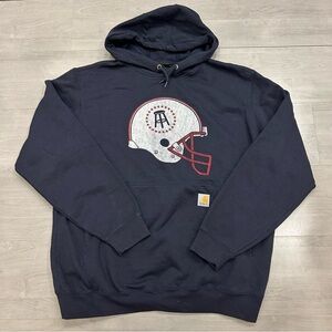 Barstool Sports Football Helmet Hoodie Carhartt Mens L Navy Heavyweight
